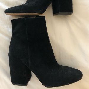 Vince black suede booties